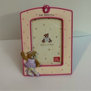 VTG Gotta Getta Gund Star Ballerina Bear Pink Picture Frame For 4"x 6" Photo NEW